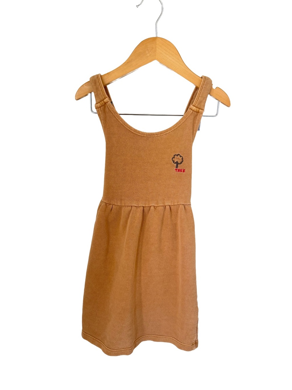 Zara Tan Tank Dress with Tree Embroidery